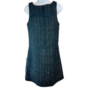 Macys Black Sleeveless Tweed Sheath Dress – Size 8 (VGUC)